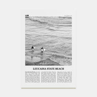 Leucadia State Beach Travel B&W Poster