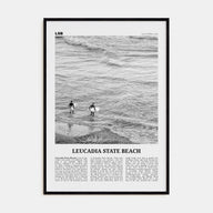 Leucadia State Beach Travel B&W Poster