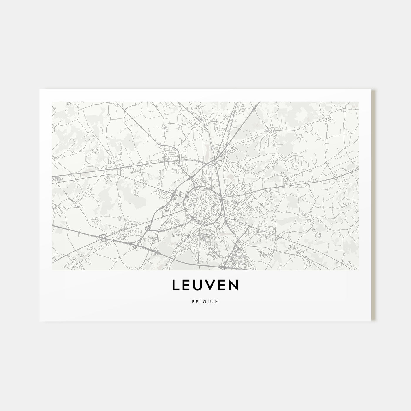 Leuven Map Landscape Poster