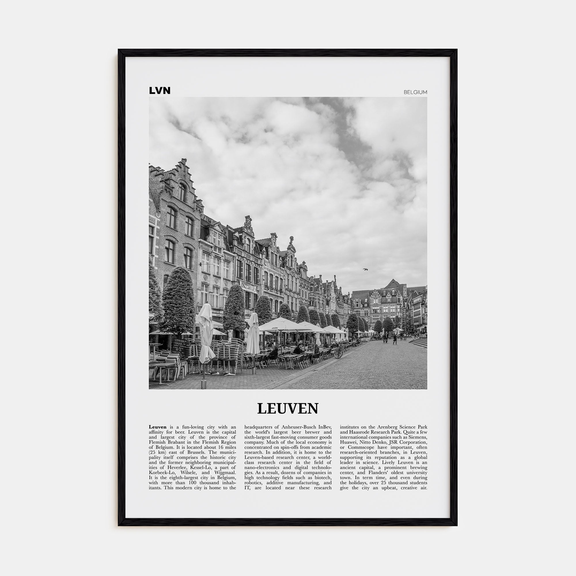 Leuven Travel B&W No 1 Poster