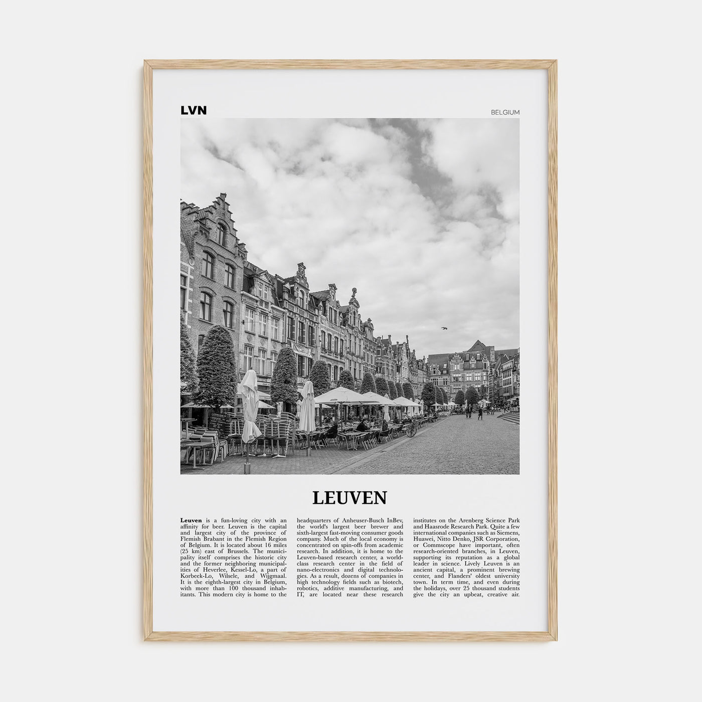 Leuven Travel B&W No 1 Poster