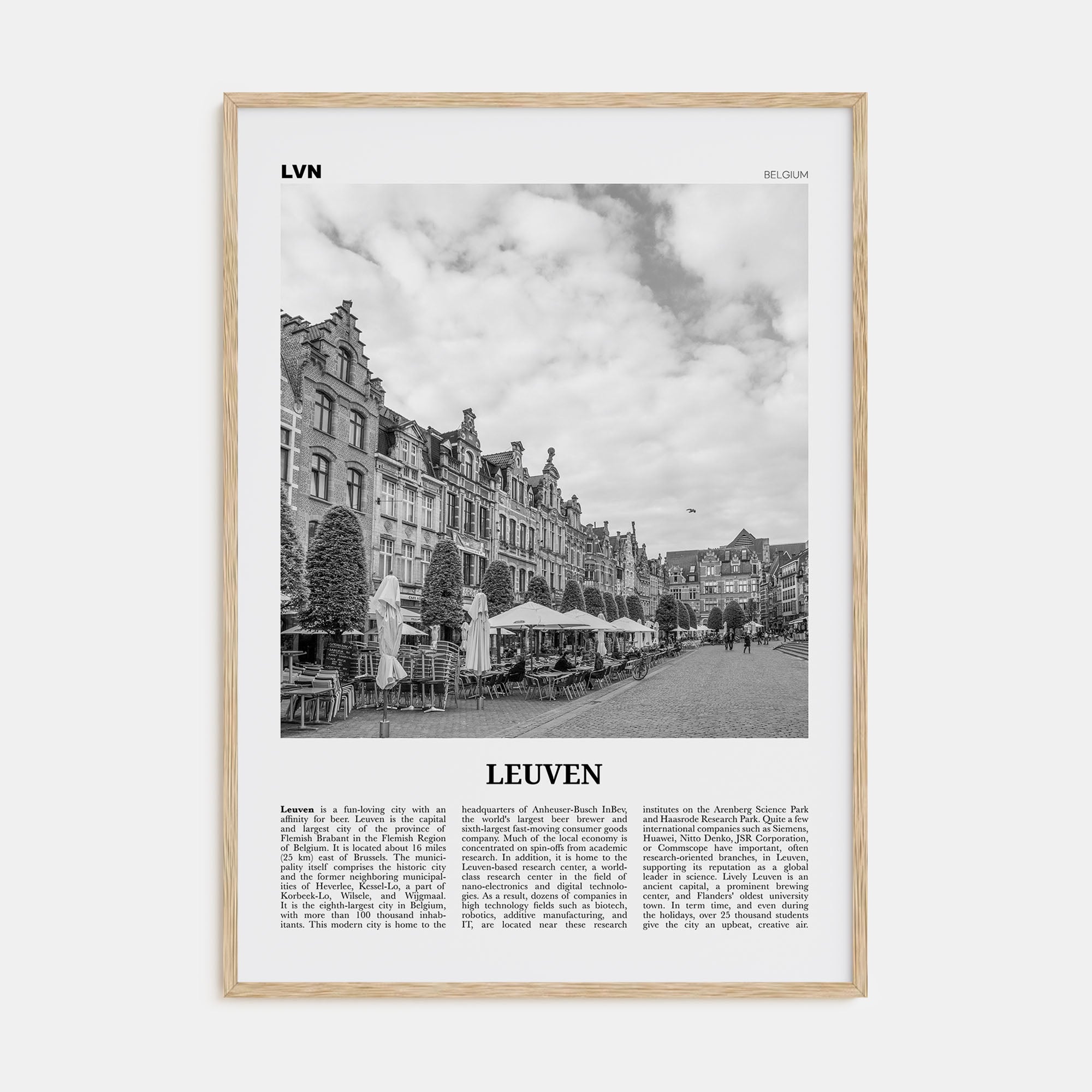 Leuven Travel B&W No 1 Poster