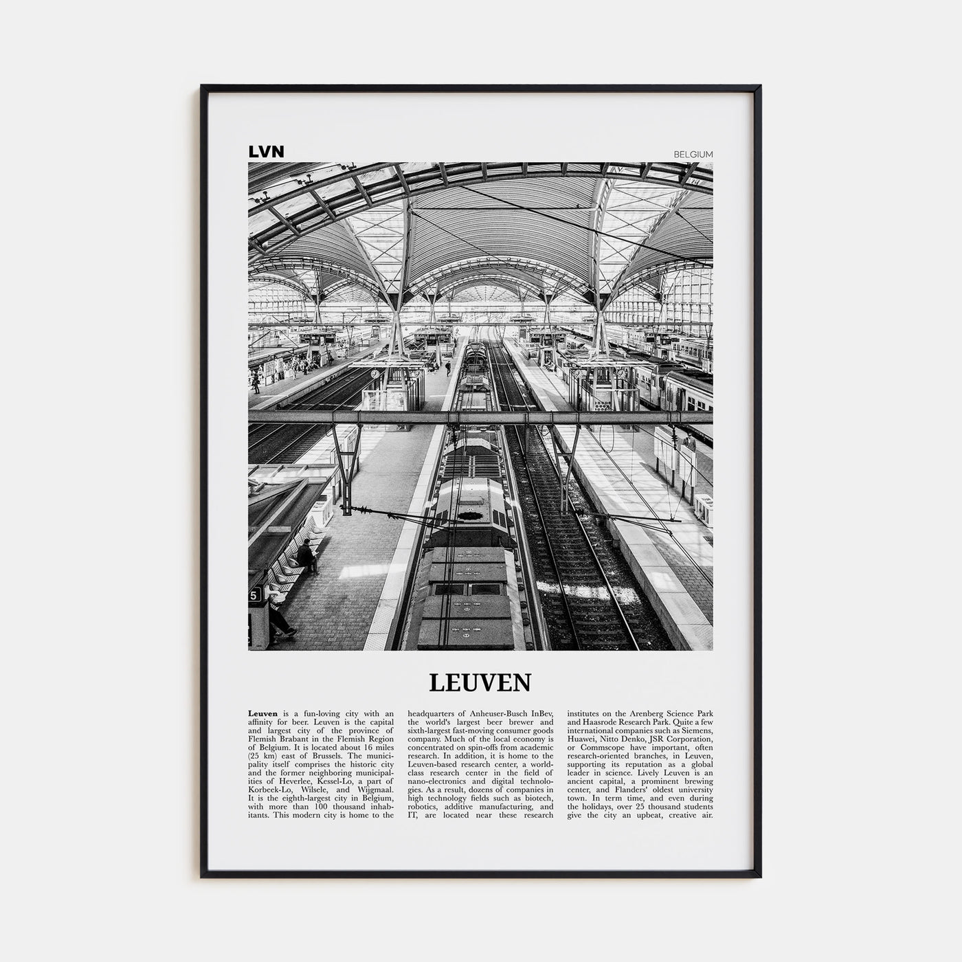 Leuven Travel B&W No 2 Poster