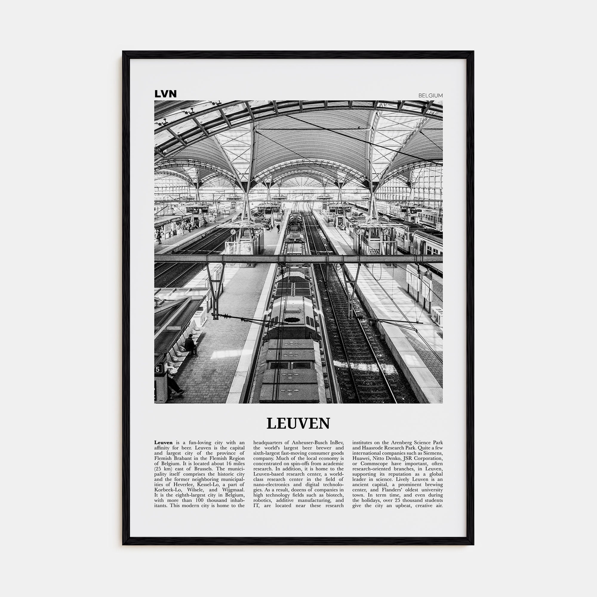 Leuven Travel B&W No 2 Poster