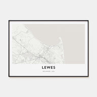 Lewes Map Landscape Poster