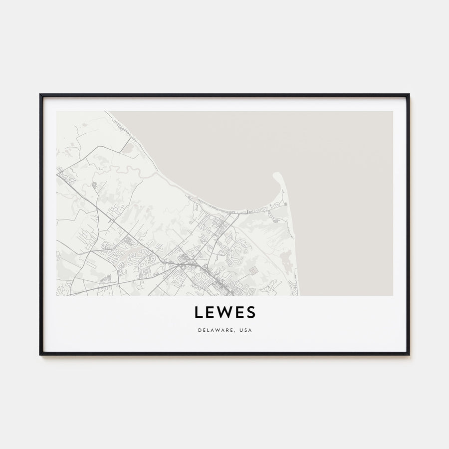 Lewes Map Landscape Poster