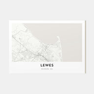Lewes Map Landscape Poster