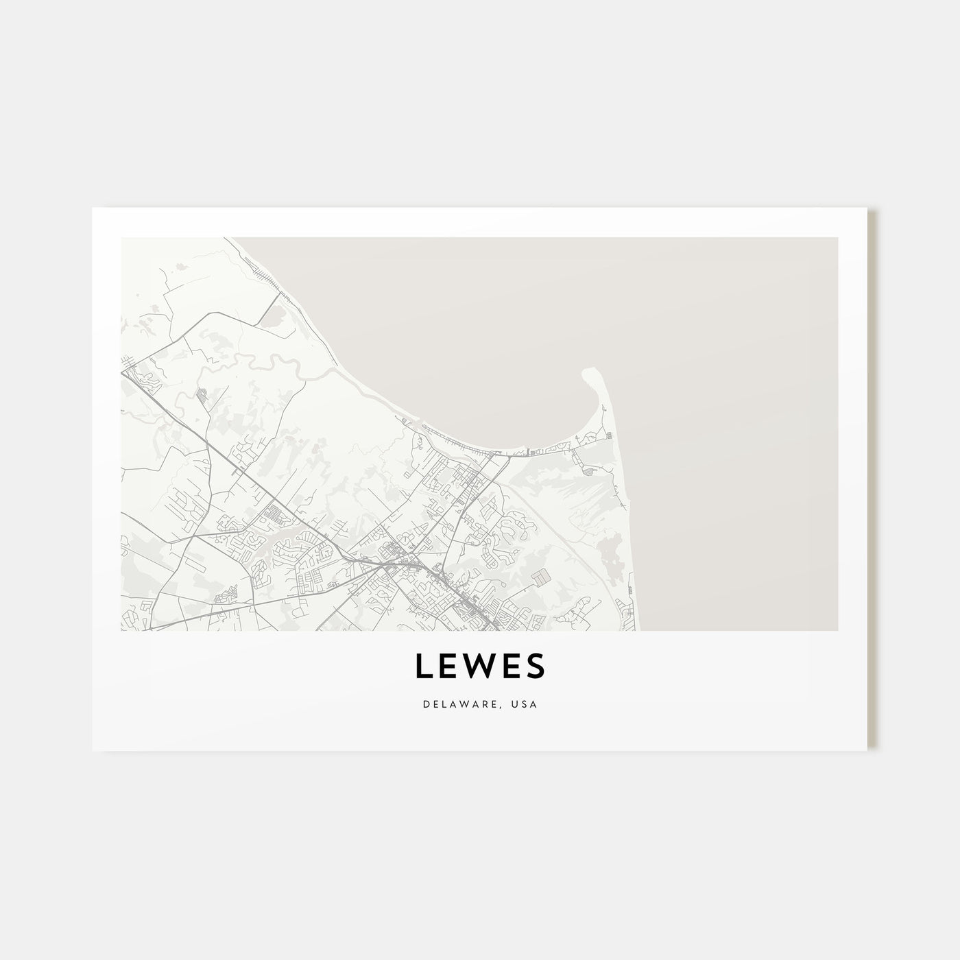 Lewes Map Landscape Poster