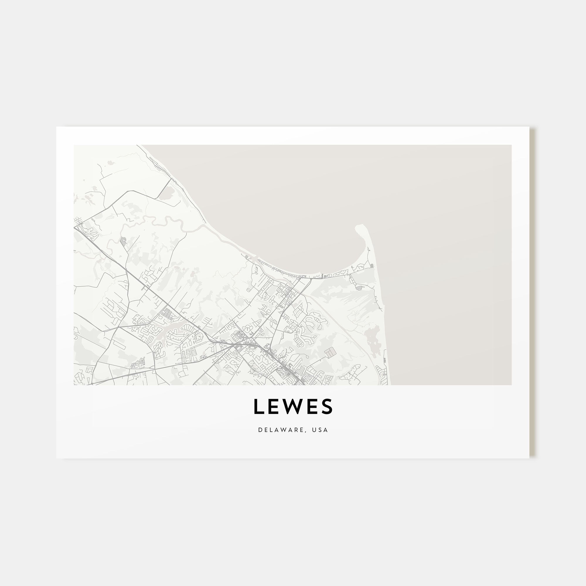Lewes Map Landscape Poster