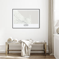 Lewes Map Landscape Poster