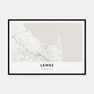 Lewes Map Landscape Poster