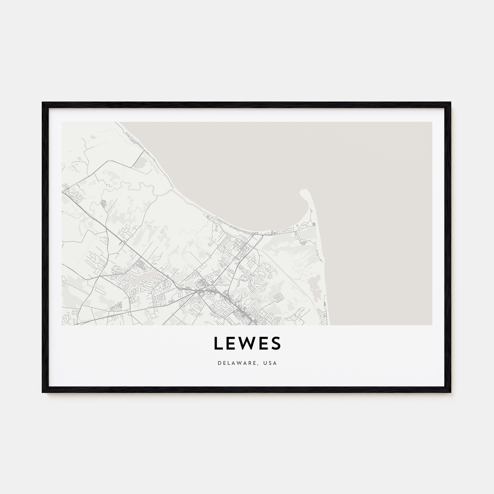 Lewes Map Landscape Poster