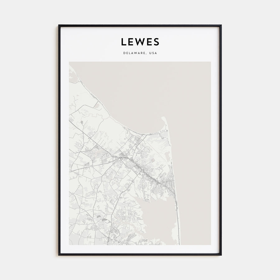 Lewes Map Portrait Poster