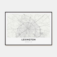 Lexington, Kentucky Map Landscape Poster