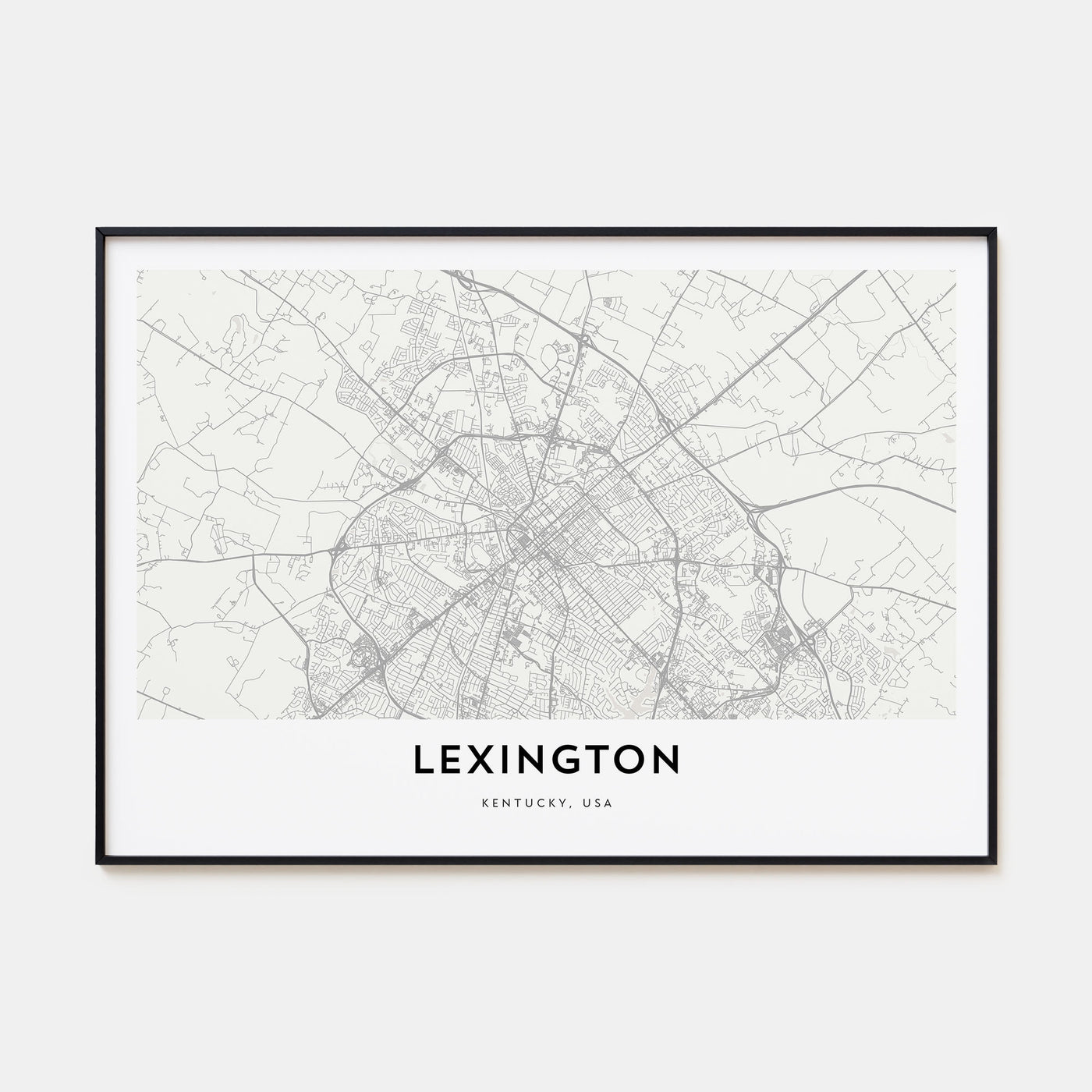Lexington, Kentucky Map Landscape Poster