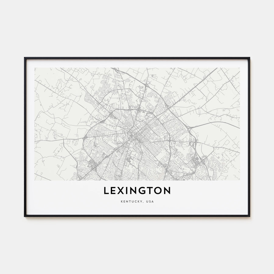 Lexington, Kentucky Map Landscape Poster