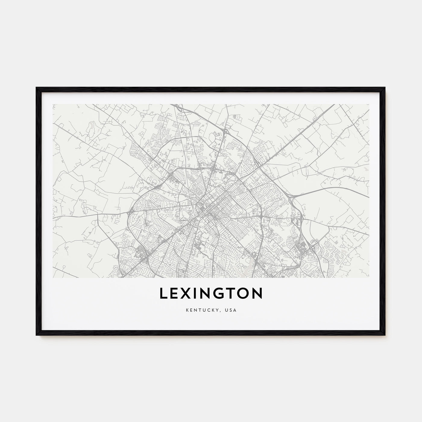 Lexington, Kentucky Map Landscape Poster