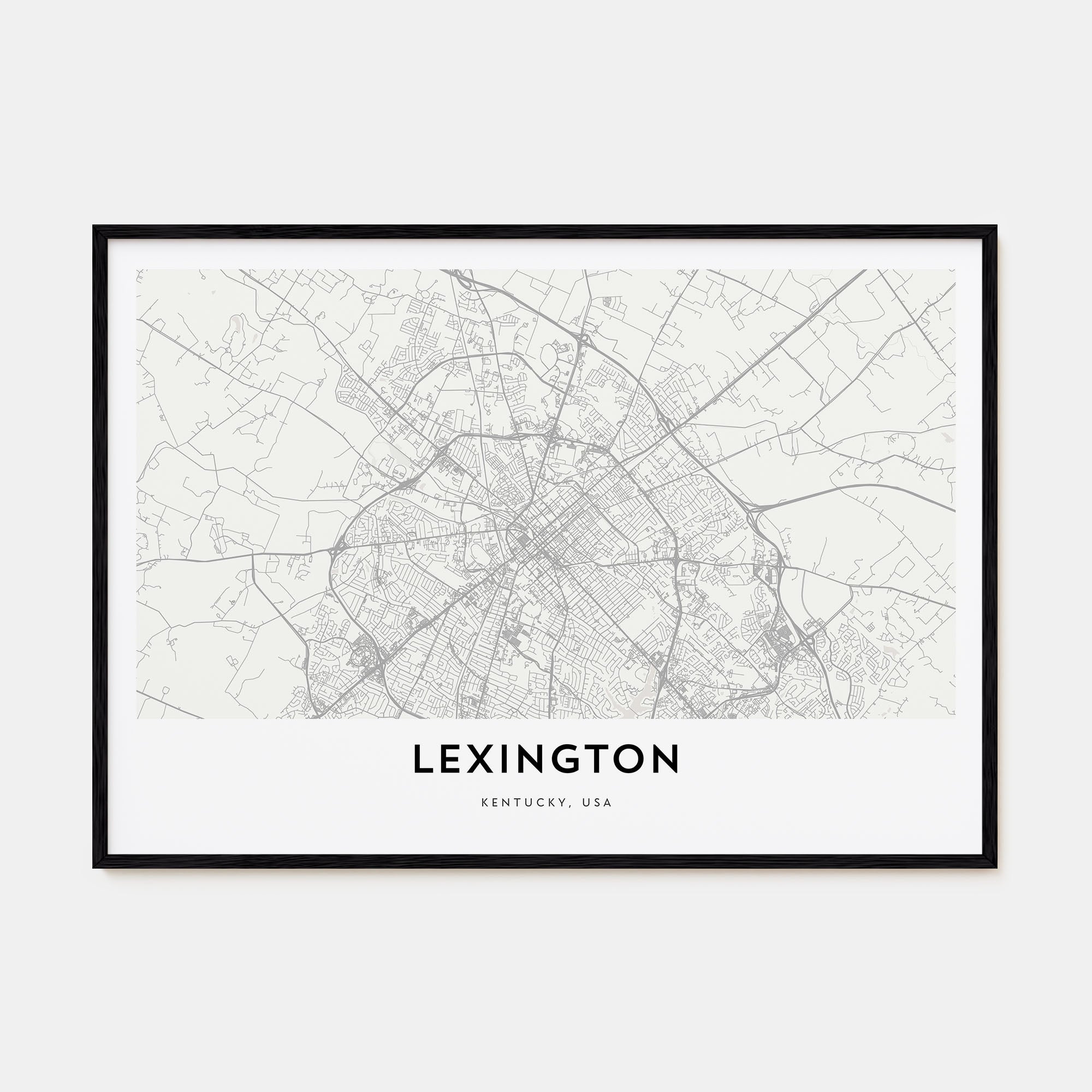 Lexington, Kentucky Map Landscape Poster