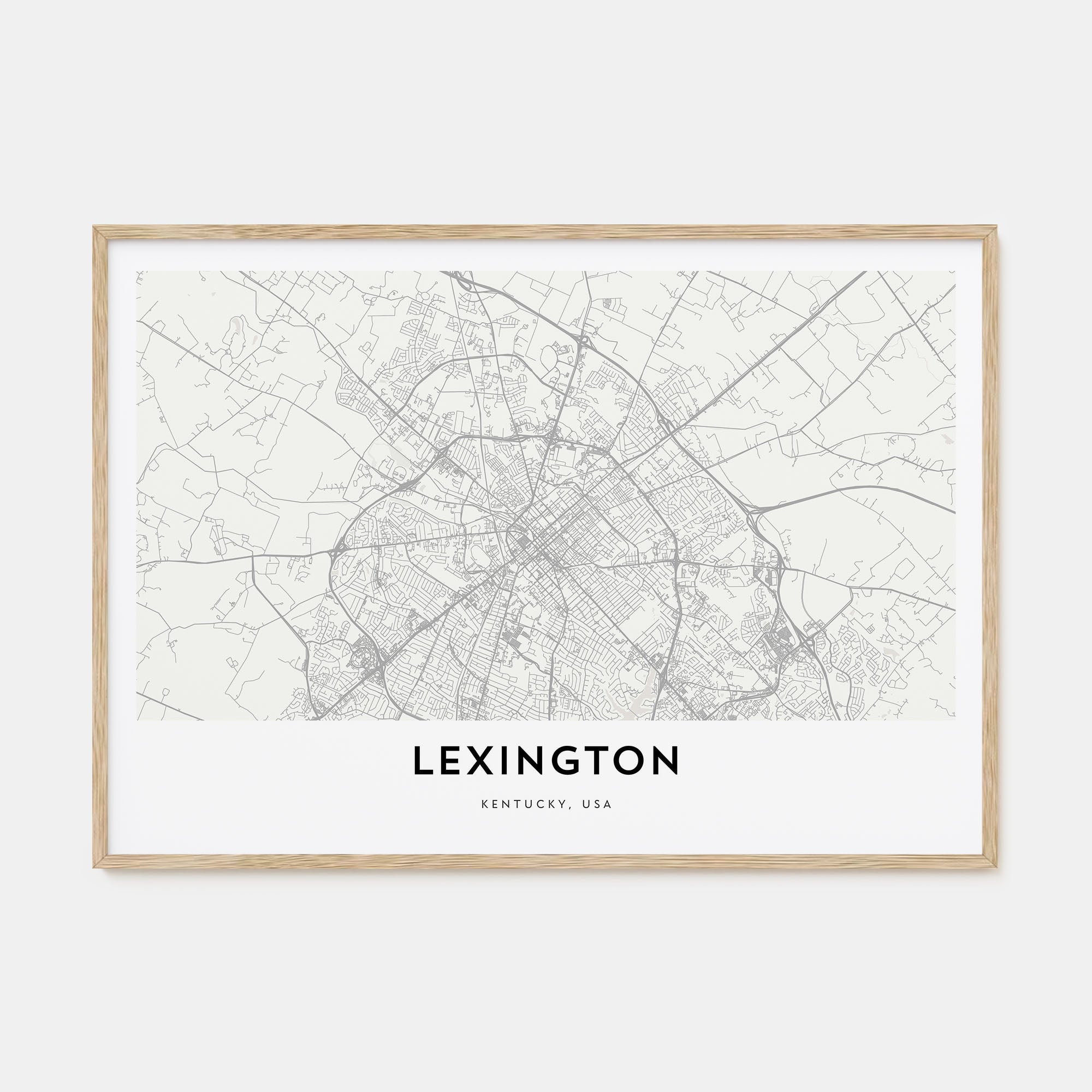 Lexington, Kentucky Map Landscape Poster