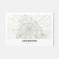 Lexington, Kentucky Map Landscape Poster