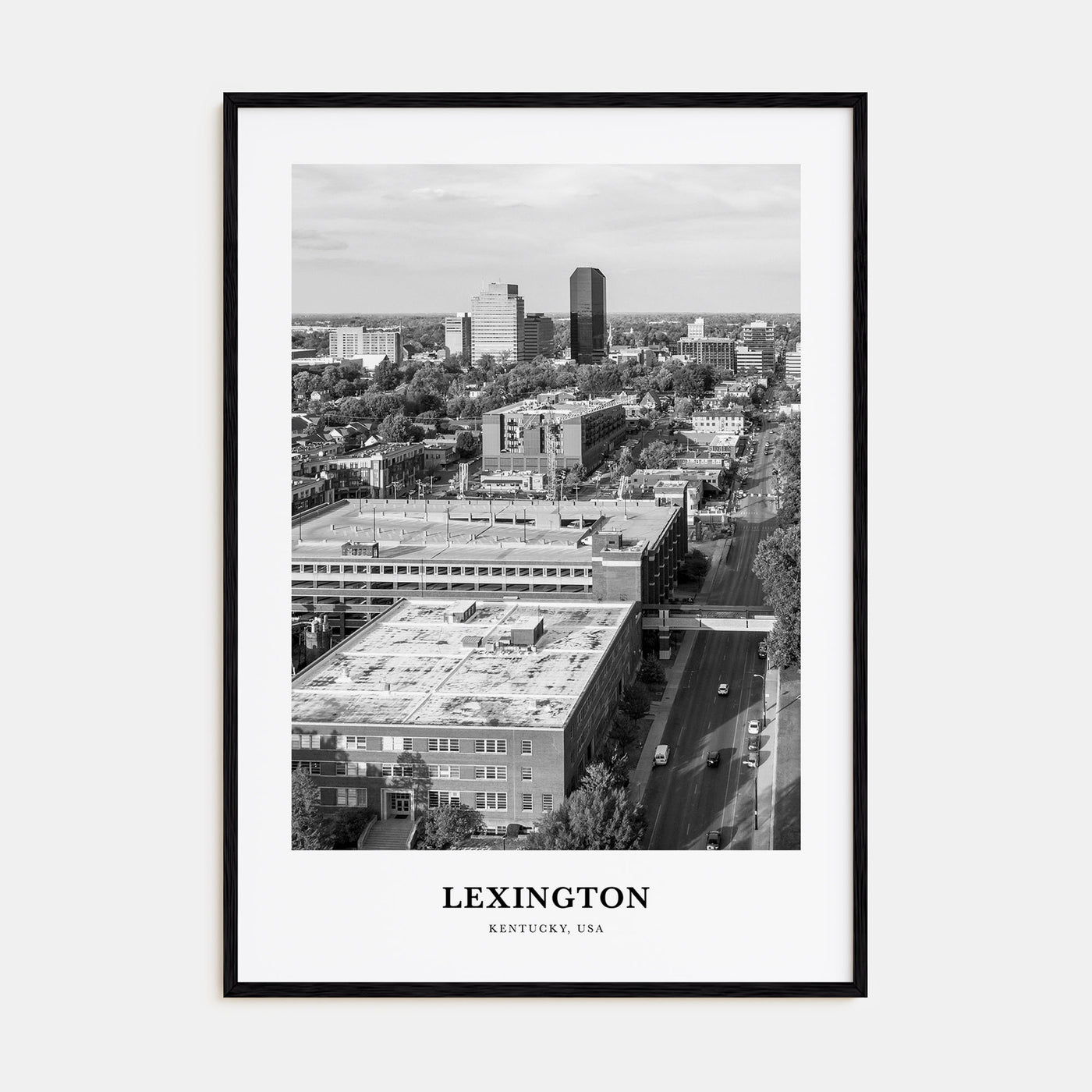 Lexington, Kentucky Portrait B&W Poster