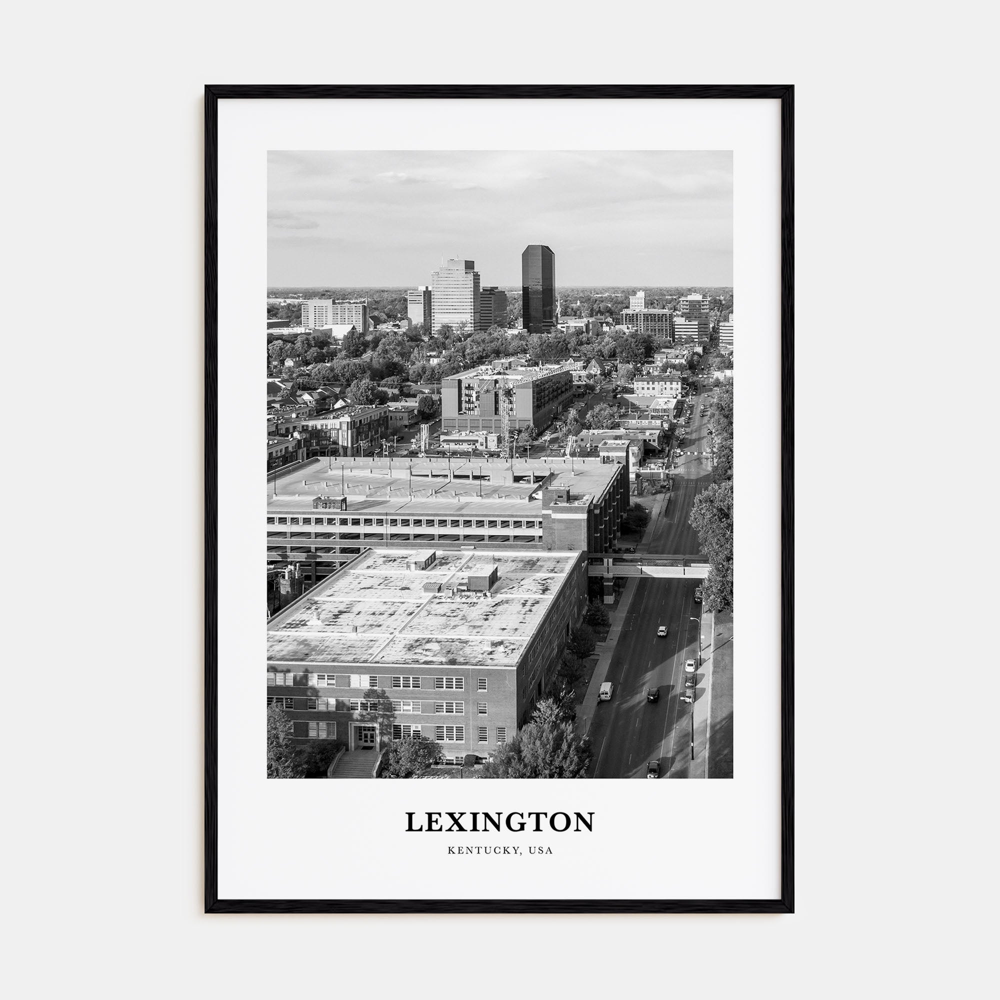Lexington, Kentucky Portrait B&W Poster