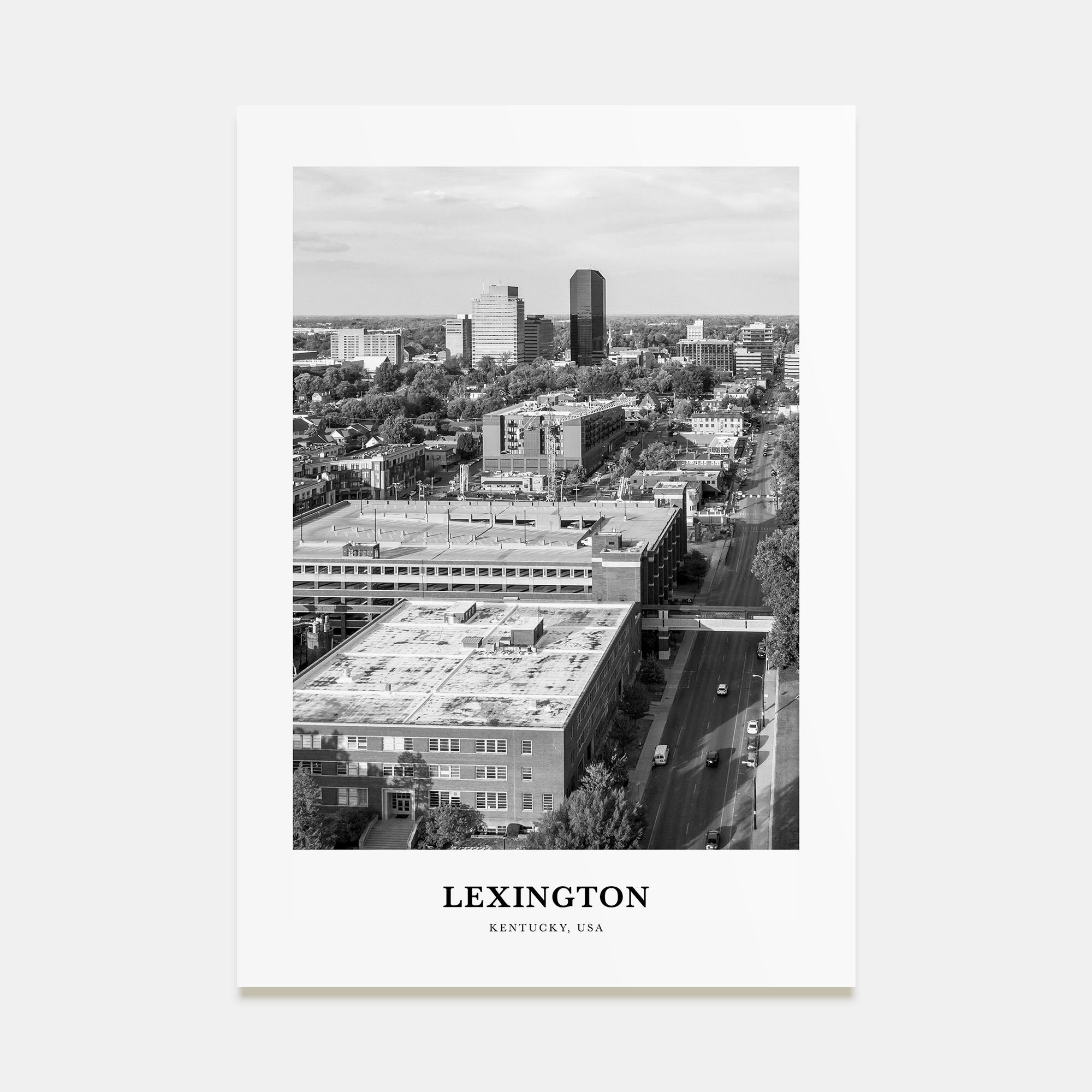 Lexington, Kentucky Portrait B&W Poster