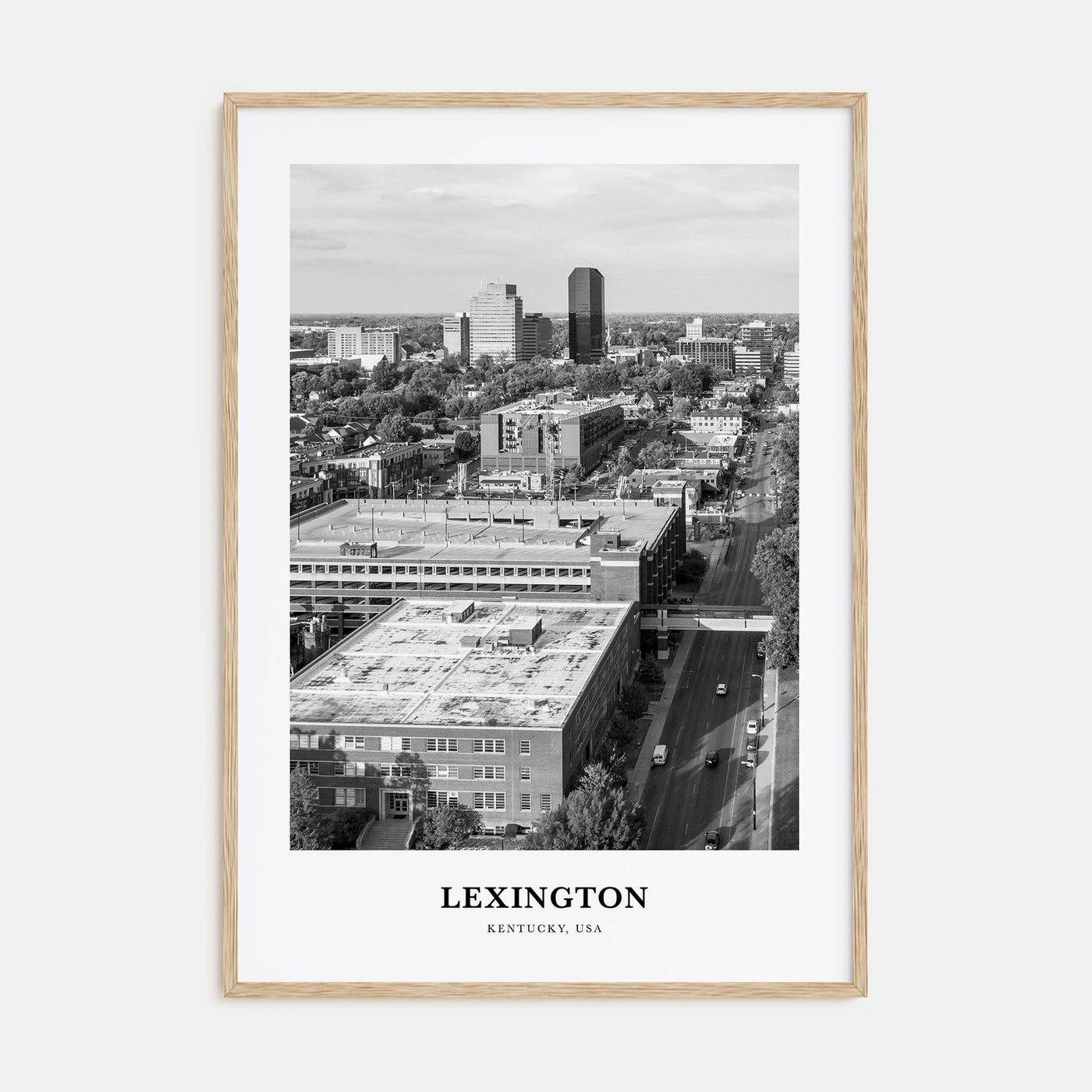 Lexington, Kentucky Portrait B&W Poster