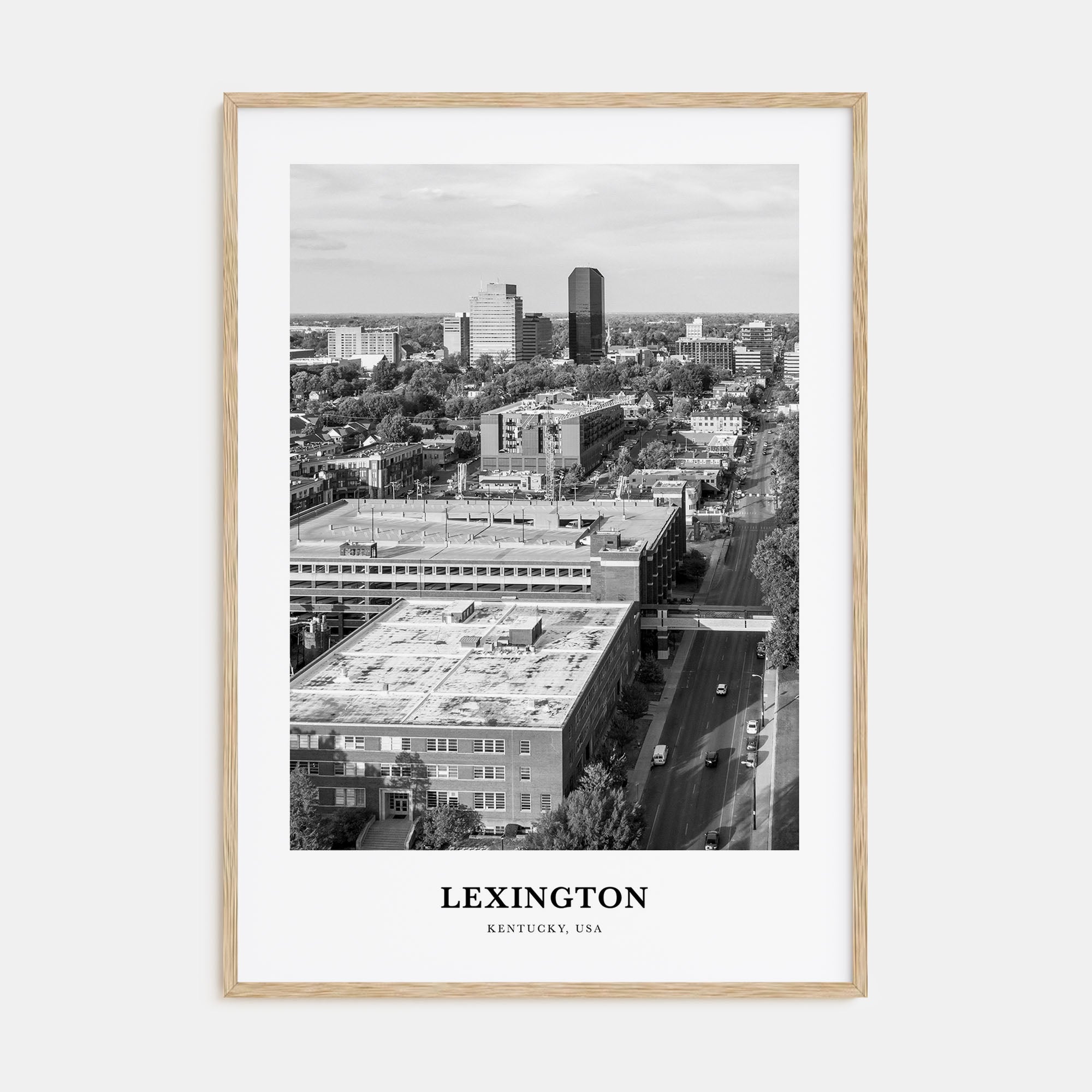 Lexington, Kentucky Portrait B&W Poster