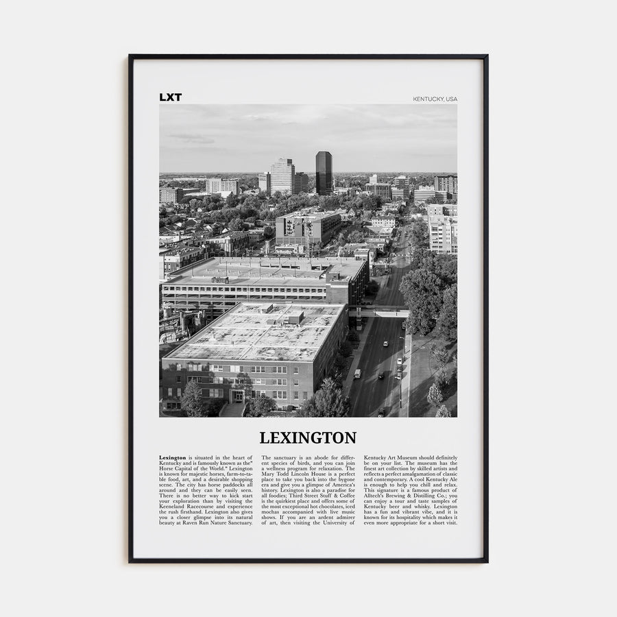Lexington, Kentucky Travel B&W Poster