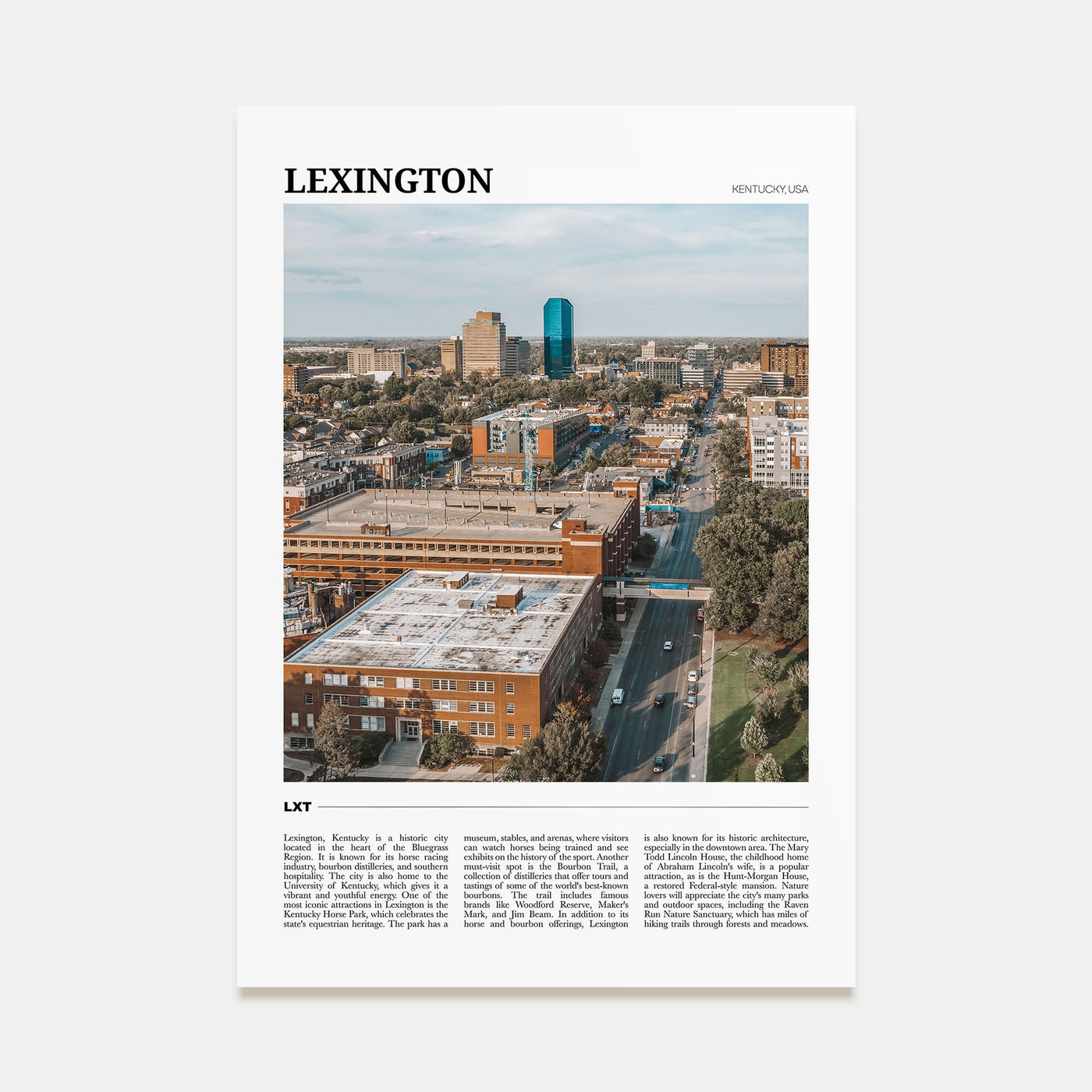 Lexington, Kentucky Travel Color Poster