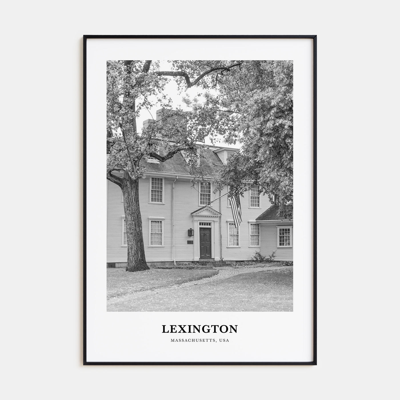 Lexington, Massachusetts Portrait B&W Poster