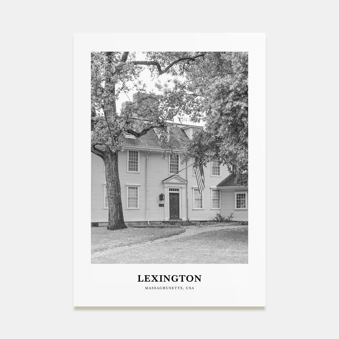 Lexington, Massachusetts Portrait B&W Poster