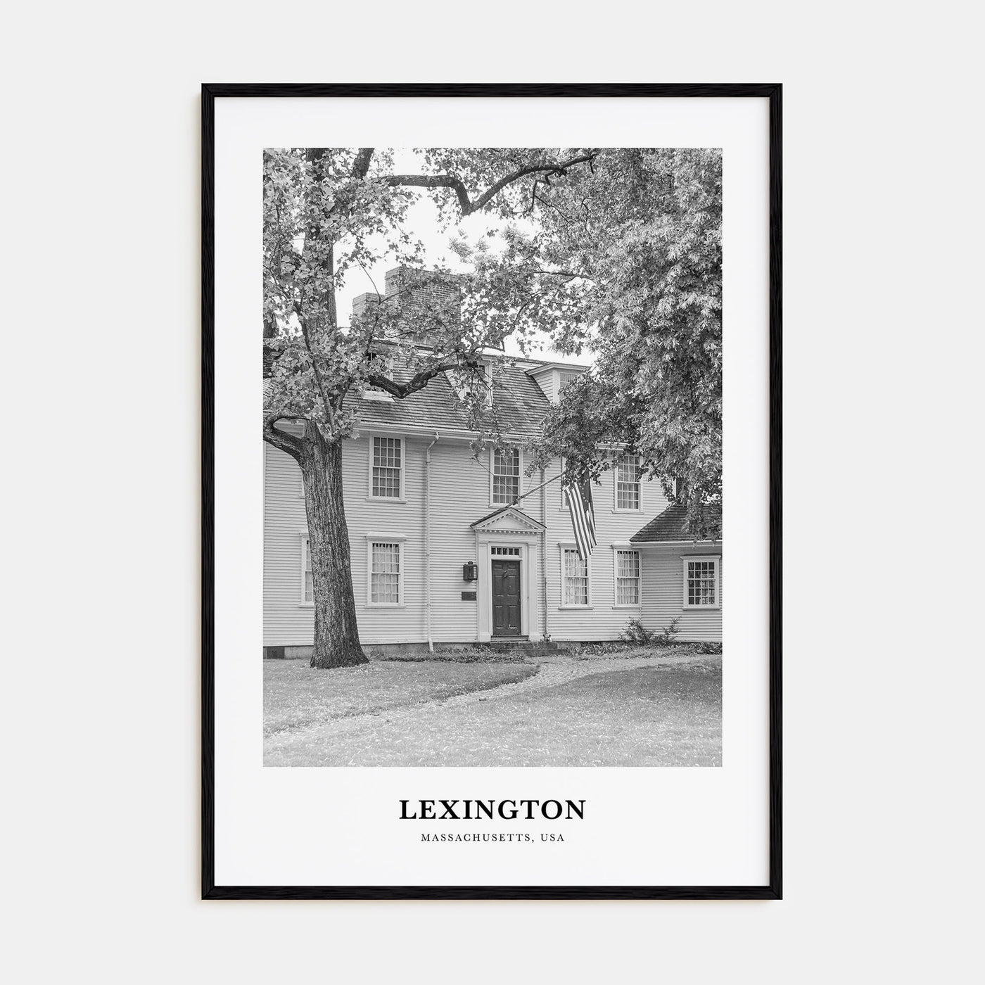 Lexington, Massachusetts Portrait B&W Poster