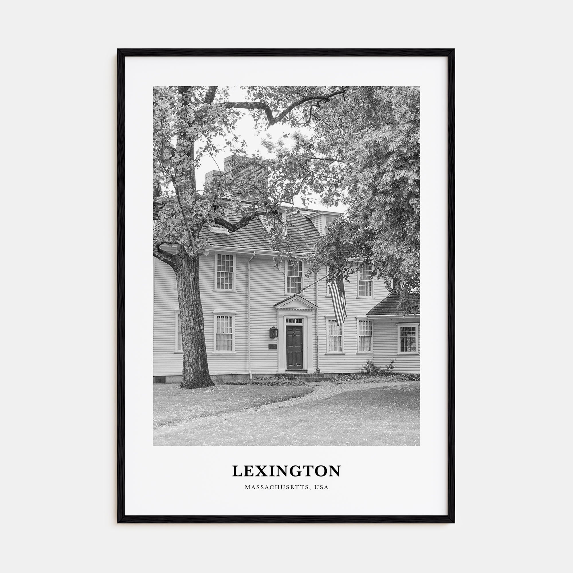 Lexington, Massachusetts Portrait B&W Poster