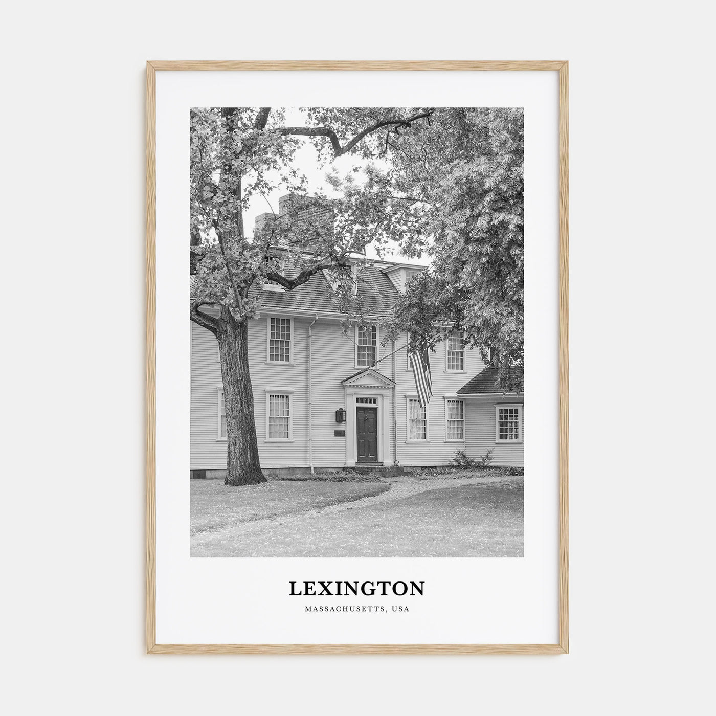 Lexington, Massachusetts Portrait B&W Poster