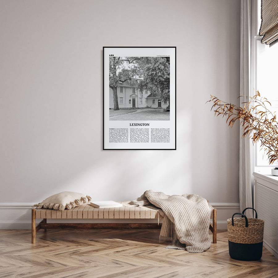 Lexington, Massachusetts Travel B&W Poster