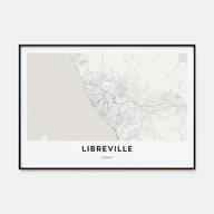 Libreville Map Landscape Poster