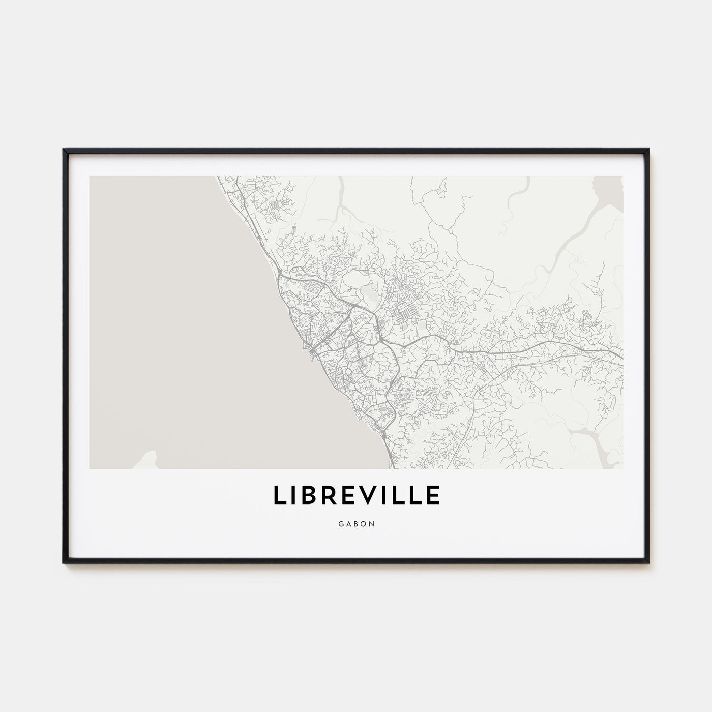 Libreville Map Landscape Poster
