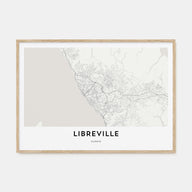 Libreville Map Landscape Poster