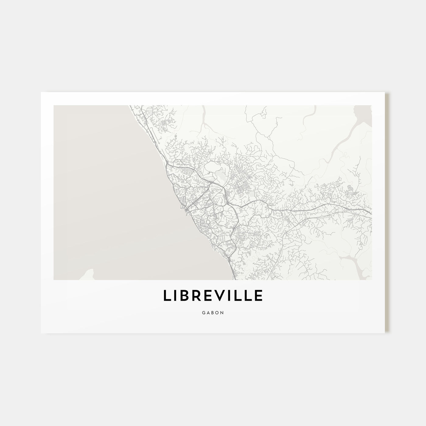 Libreville Map Landscape Poster