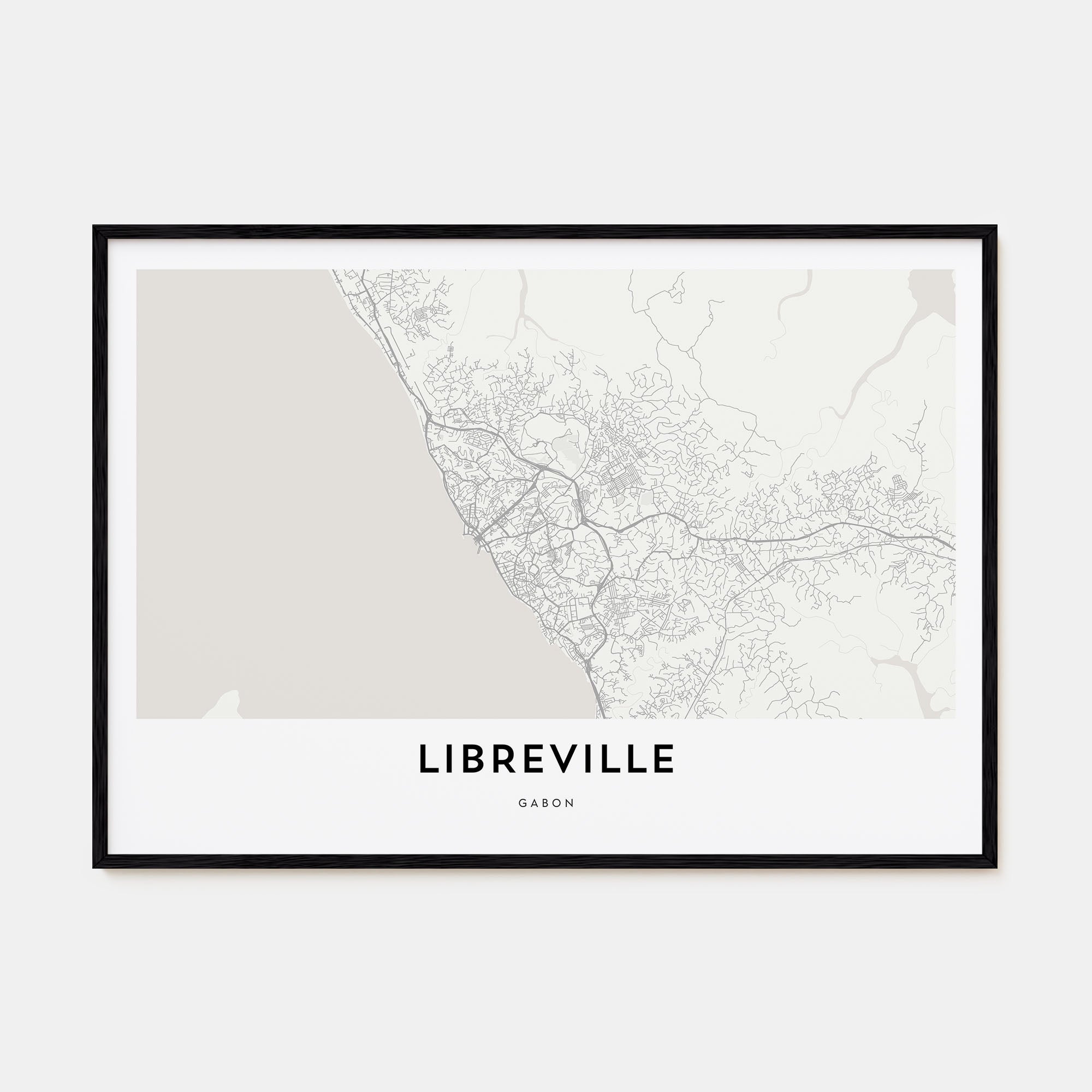 Libreville Map Landscape Poster