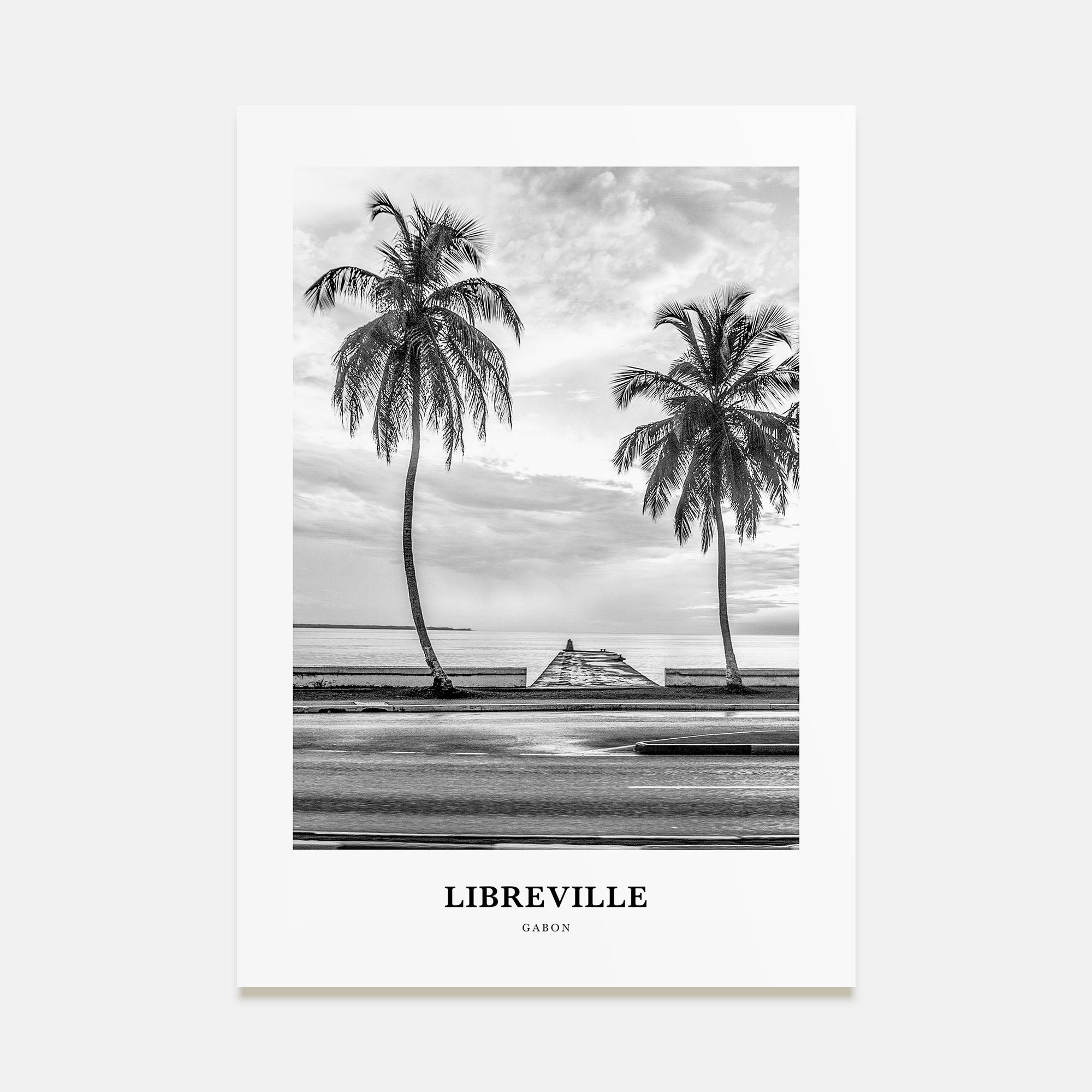 Libreville Portrait B&W Poster