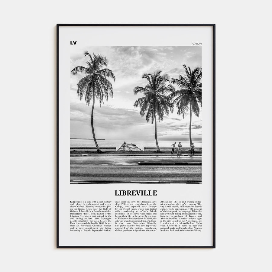 Libreville Travel B&W Poster