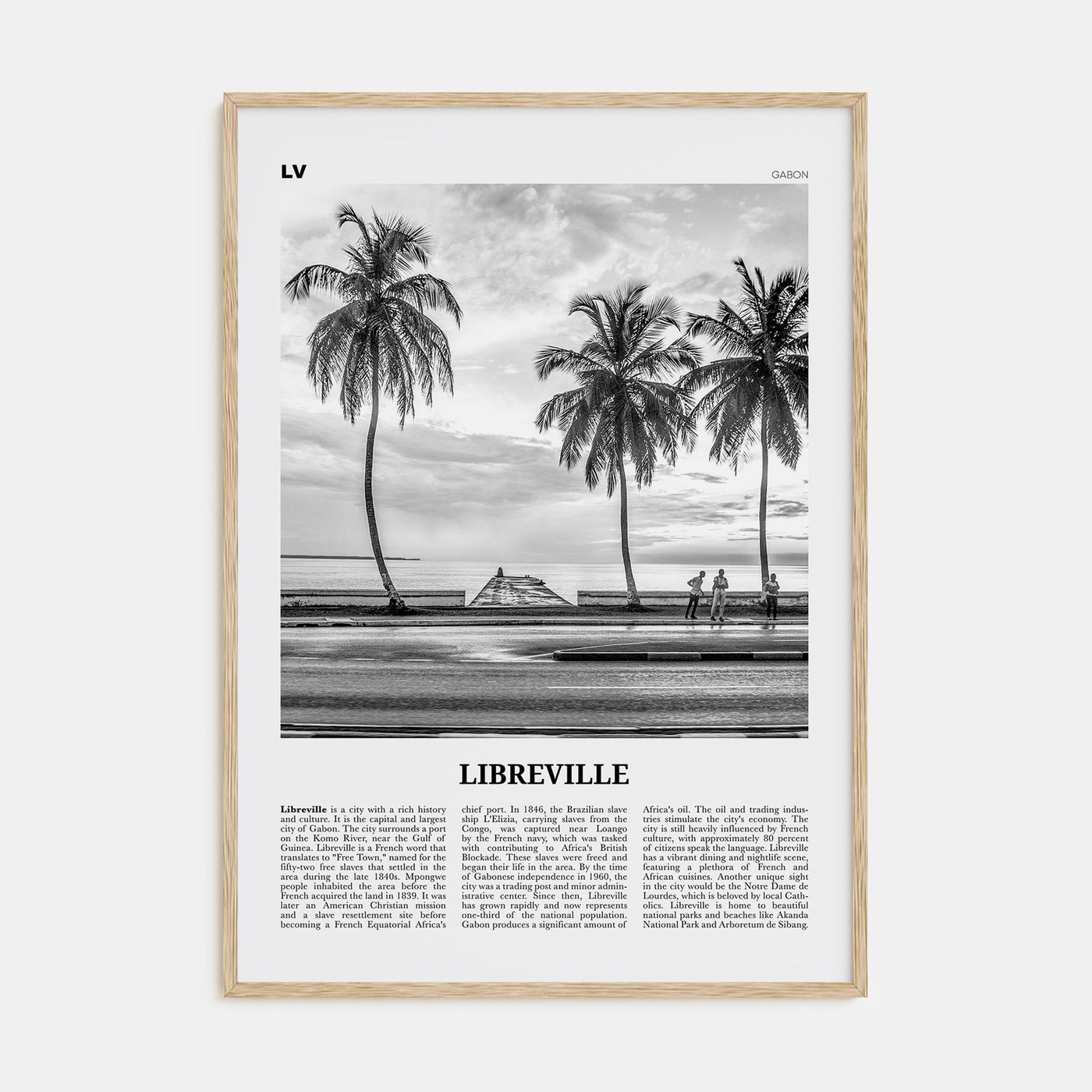 Libreville Travel B&W Poster