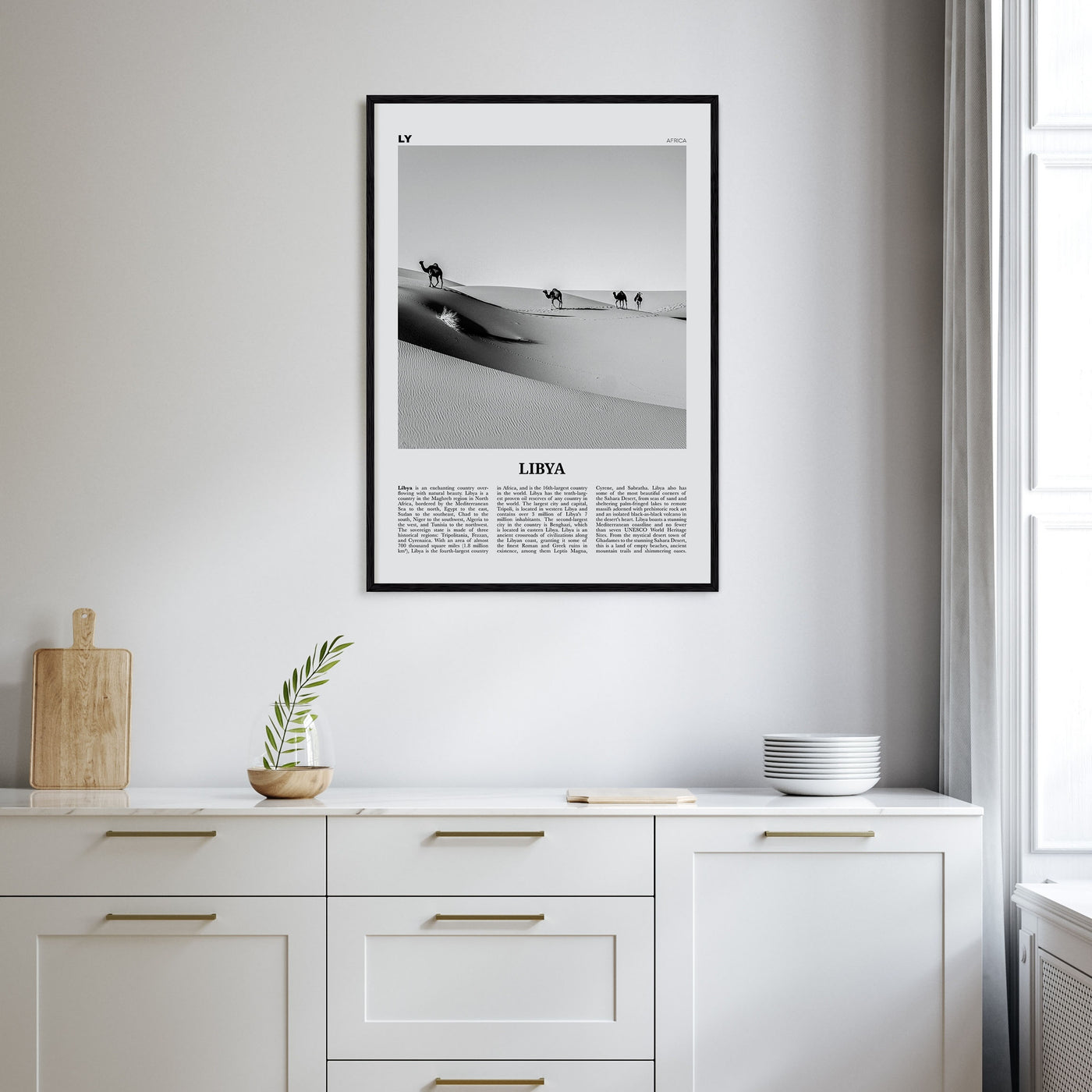 Libya Travel B&W Poster