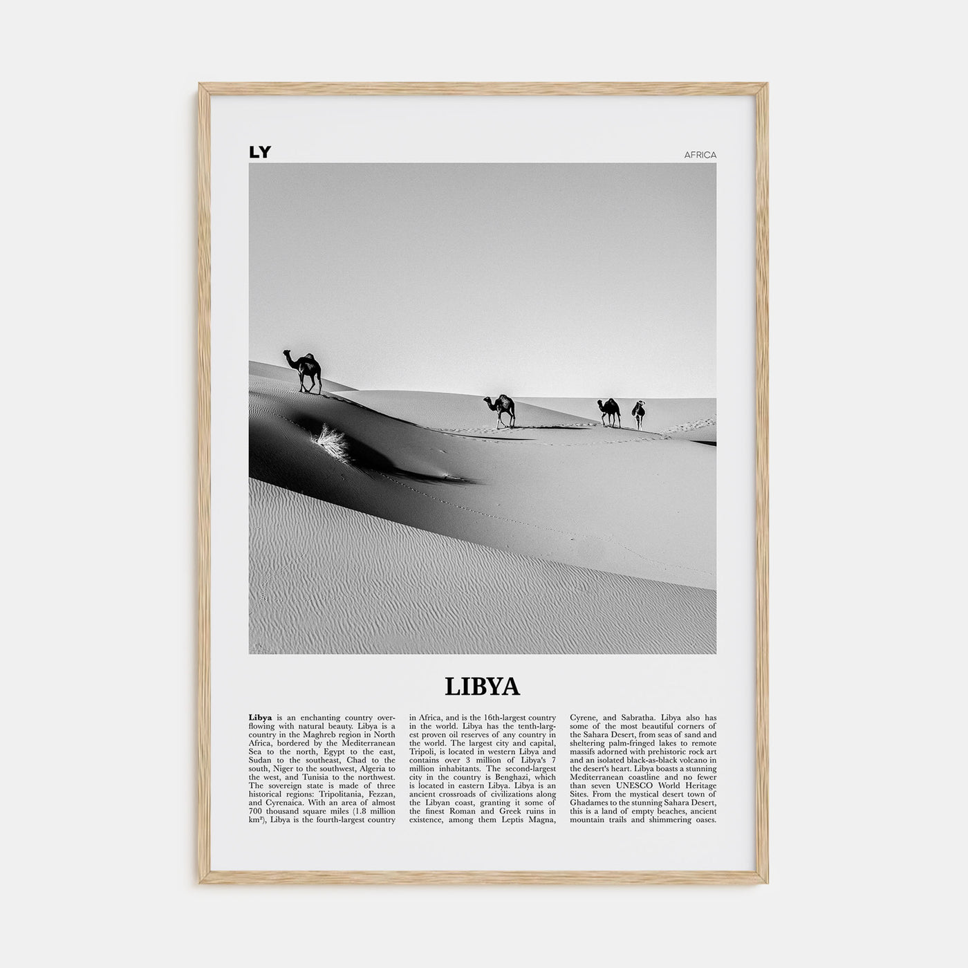 Libya Travel B&W Poster