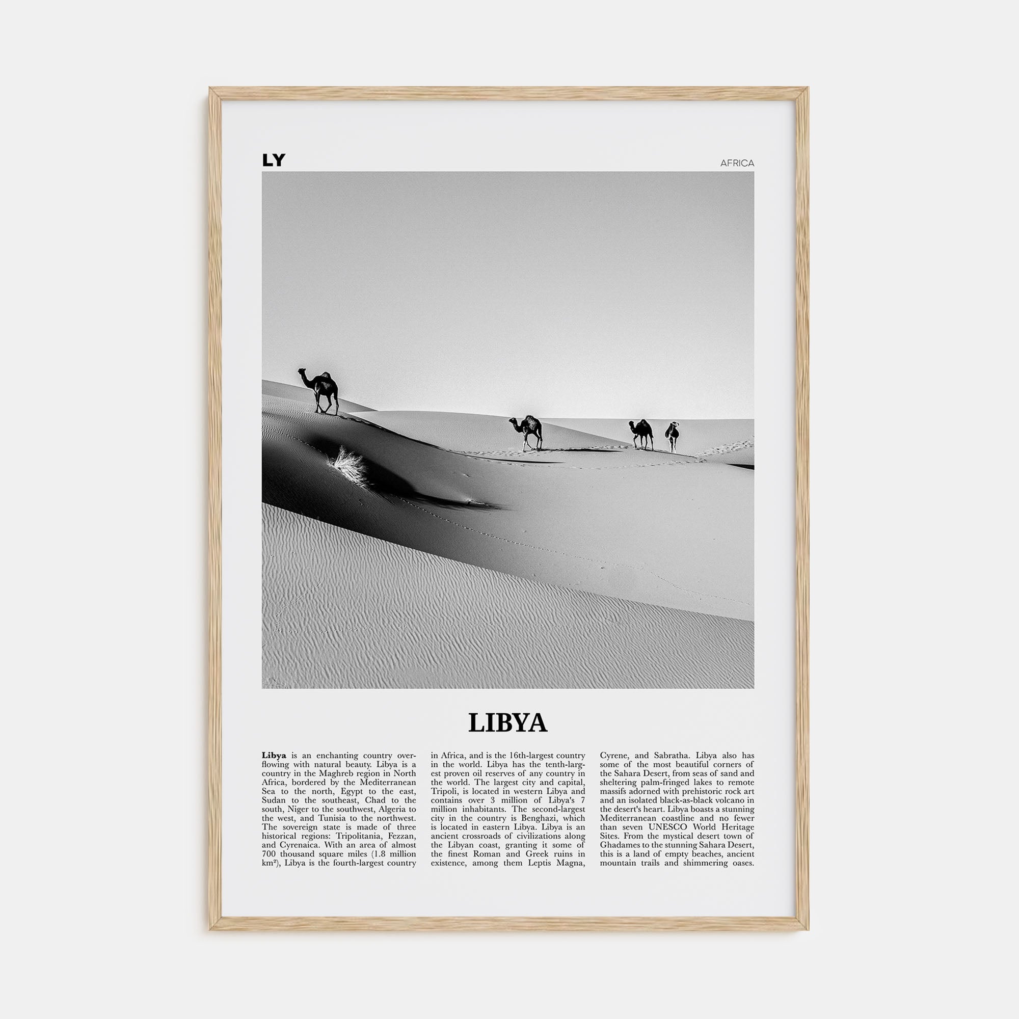 Libya Travel B&W Poster