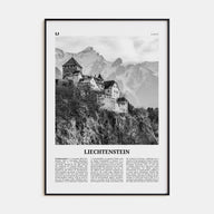 Liechtenstein Travel B&W Poster