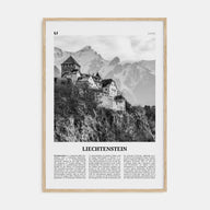 Liechtenstein Travel B&W Poster